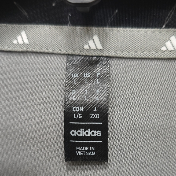 Adidas Men's Ultimate Polo Shirt in black with a feather Pattern, Size L, NWT - Picture 2 of 15